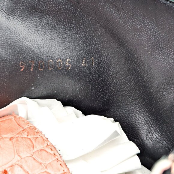 Giuseppe Zanotti Women Pink Salmon Croc Lace Leather Combat Boots 10.5US EUR 41 - Picture 7 of 8